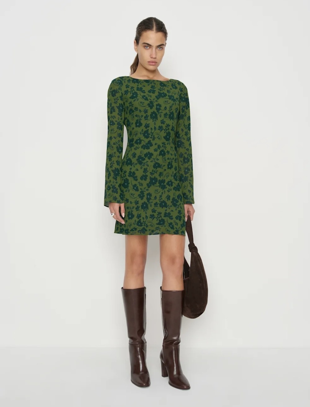 Reformation Esra Mini Dress Green - Size XS